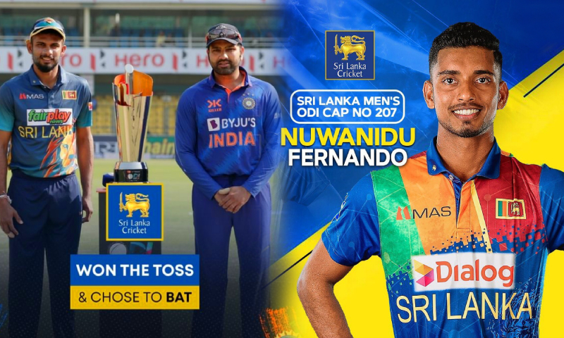 නුවනිදුට එක්දින වරම් ,ශ්‍රීලංකාව පන්දුවට පහර දෙයි..Nuwanidu fernando makes ODI debut .