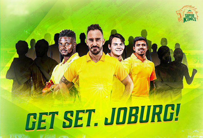 Johannesburg Super kings නිළ බස් රථය මහීෂ් තීක්ෂණ ඇතුළු සුපිරි ක්‍රීඩකයන් රැසකගෙන් හැඩවෙයි The Johannesburg Super Kings official bus painted the image of Mahesh Thiekshana
