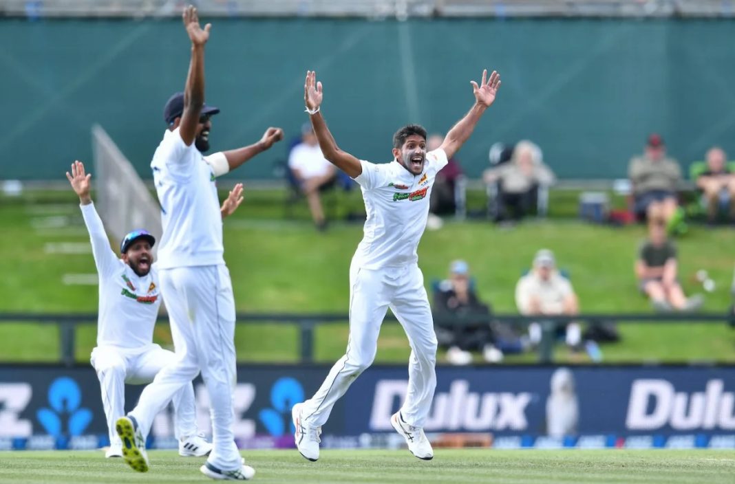 ශ්රී ලංකා වේගපන්දු බලඇනියේ තර්ජනයට කිවියෝ හසුවේ..!-At Stumps on Day 2, New Zealand trail by 193 runs with five wickets in hand