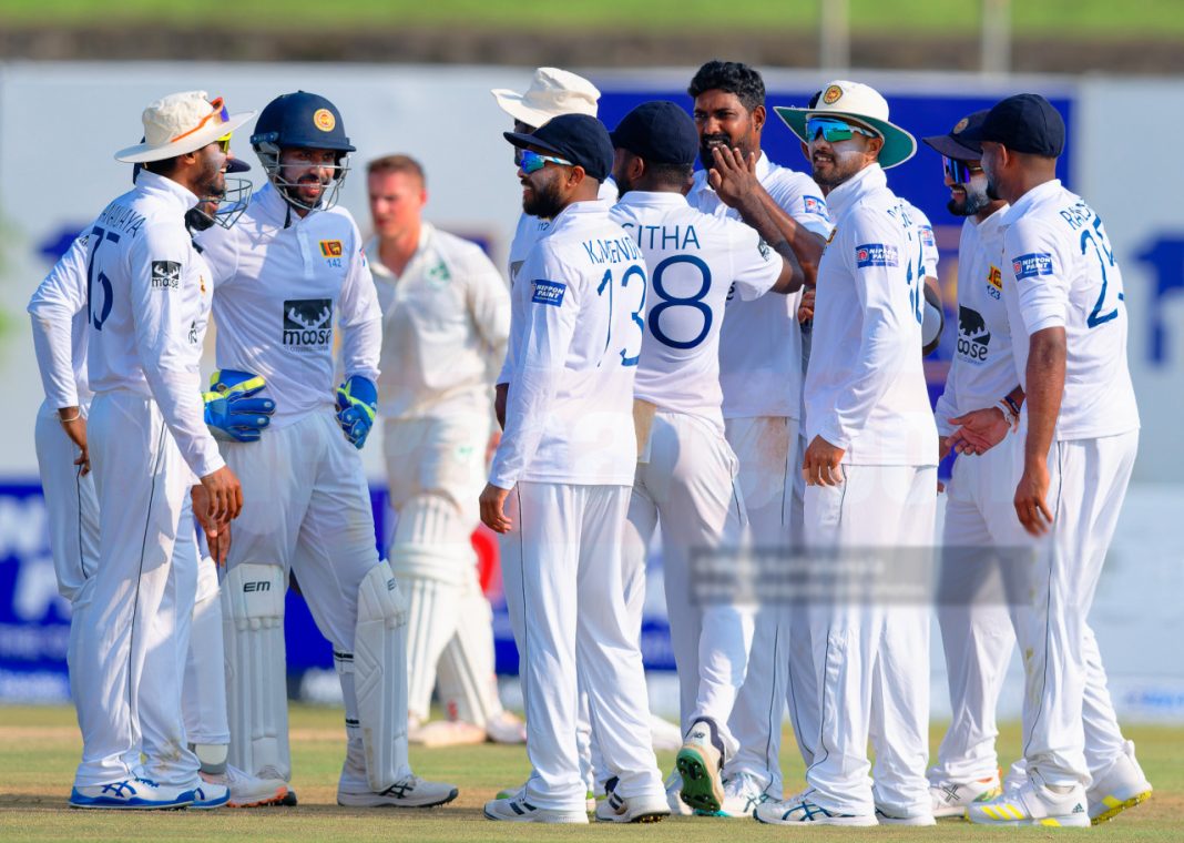 ශ්‍රී ලංකා ටෙස්ට් ක්‍රිකට් ඉතිහාසයේ දැවැන්තම ජයග්‍රහණයට - Sri Lanka wipe out wilting Ireland in first Test .