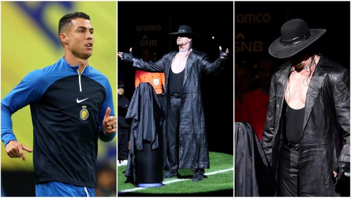 Undertaker සහ Ronaldo එකම ක්‍රීඩාංගණයක දී මුණගැසෙයි!- Cristiano Ronaldo and Undertaker together for the first time Riyadh Season Cup 2024