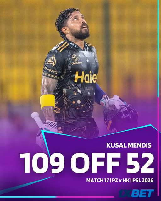 කුසල් මෙන්ඩිස්ගෙන් PSL පිටියේ ඉතිහාසගත ශතකයක් !