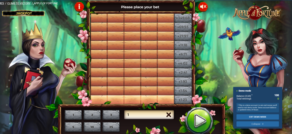 Apple of Fortune 1XGAME ක්‍රීඩා කරන්නේ කොහොමද?